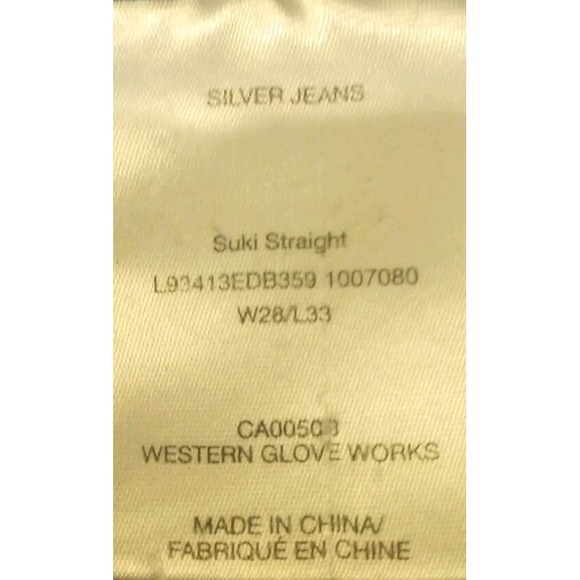 Silver Jeans Suki‎ Straight Women's Size 28x33 Blue Dark Wash Denim w flaws - Picture 5 of 11